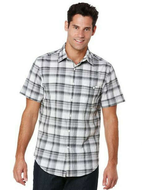 Perry Ellis Short Sleeve Ombre Checkered Shirt