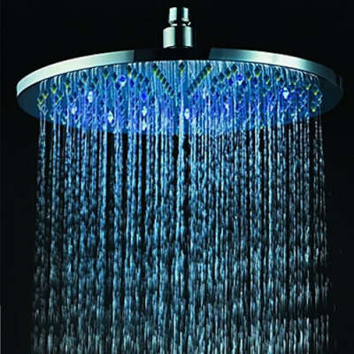 12 Inch Brass Shower Head with Color Changing LED Light – FaucetSuperDeal.com