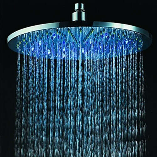 12 Inch Brass Shower Head with Color Changing LED Light – FaucetSuperDeal.com