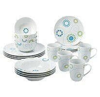 Набор посуды Rachael Ray 20 Piece Pinwheel Dinnerware Set - Blue/green