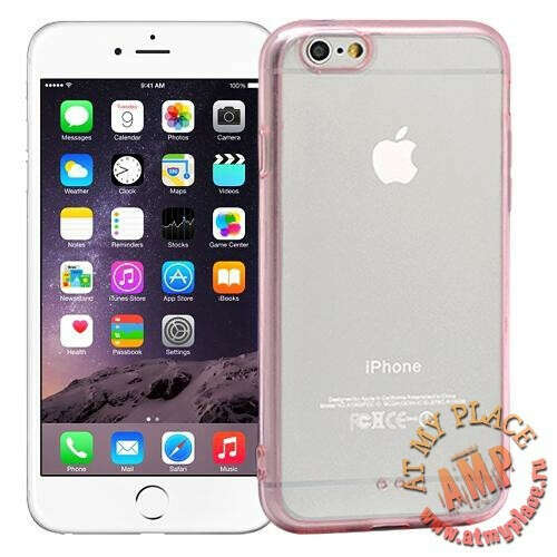Чехол для iPhone 6 Glass розовый