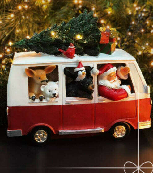 Новогодний LED декор "Санта в автобусе", заказ и доставка в Киеве | TORY
