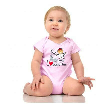 I LOVE AQUARIUS - ZODIAC BABY ROMPER - 100% COTTON SOFT STYLE QUALITY PREMIUM UNISEX ONESIE