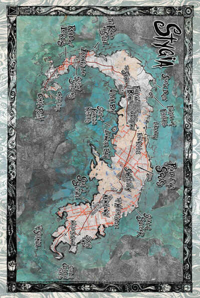 Wr20 Stygia Map Poster - Onyx Path Publishing | Wraith 20th Anniversary | DriveThruRPG.com