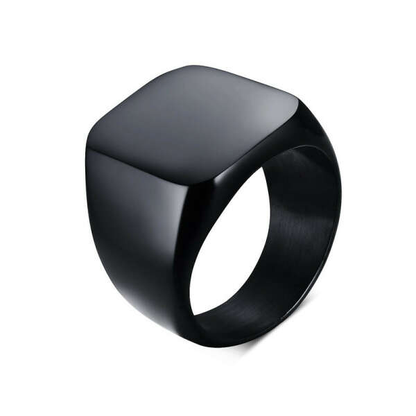 Cool Fashion Smooth Black Punk Rings for Men - Top Dudes