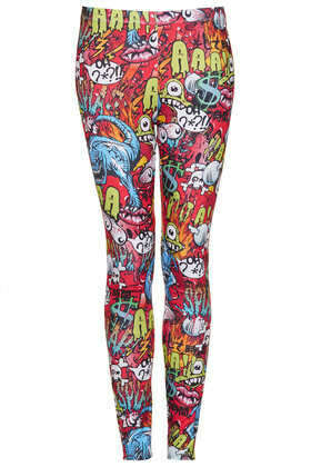 Leggins Mit Monster-Comic-Print - Leggins  - Bekleidung