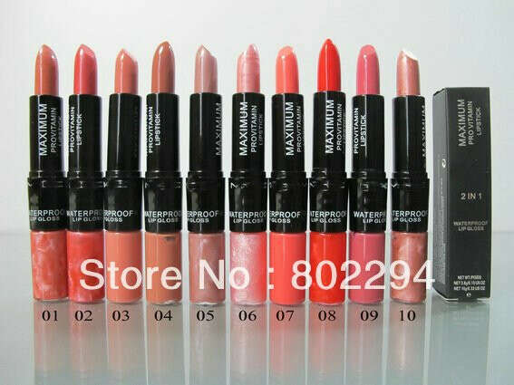 10pcs/lot New  2 in1 Perfect Lipstick Lip Gloss 10g  ! Free Shipping-in Lipstick from Beauty & Health on Aliexpress.com
