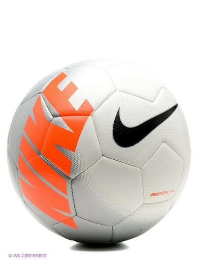 Мяч MERCURIAL VEER Nike. Цвет белый, черный, оранжевый. Великолепный мяч - прекрасный вариант для оттачивания игровых навыков - интернет-магазин Wildberries.ru