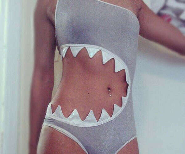 Shark bite bathing suit