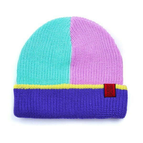 Color Block Oversized Reversible Beanie