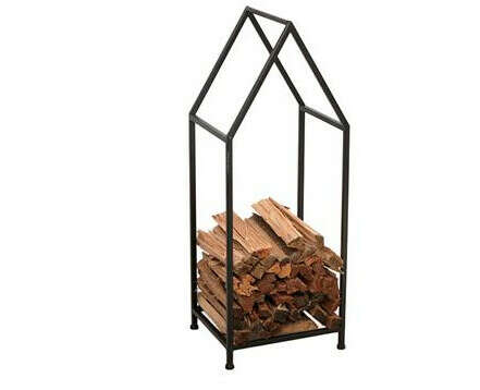 *IRON FIREWOOD STAND WITH CARRY HANDLE