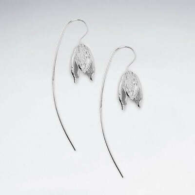 Drooping Bloom Silver Earrings Dangle