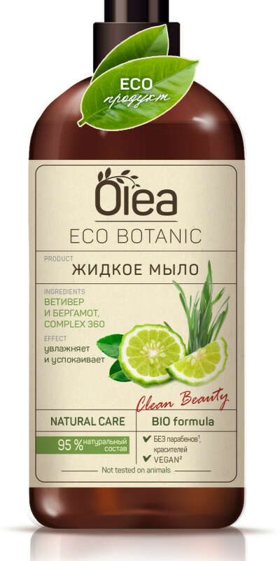 OLEA Eco Botanic Жидкое мыло Ветивер и Бергамот флакон/дозатор, 450мл