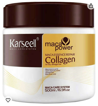 Маска для волос Karseell Collagen Hair Treatment Deep Repair Conditioning Argan Oil Collagen Hair Mask Essence for Dry Damaged Hair All Hair Types 16.90 oz 500ml
