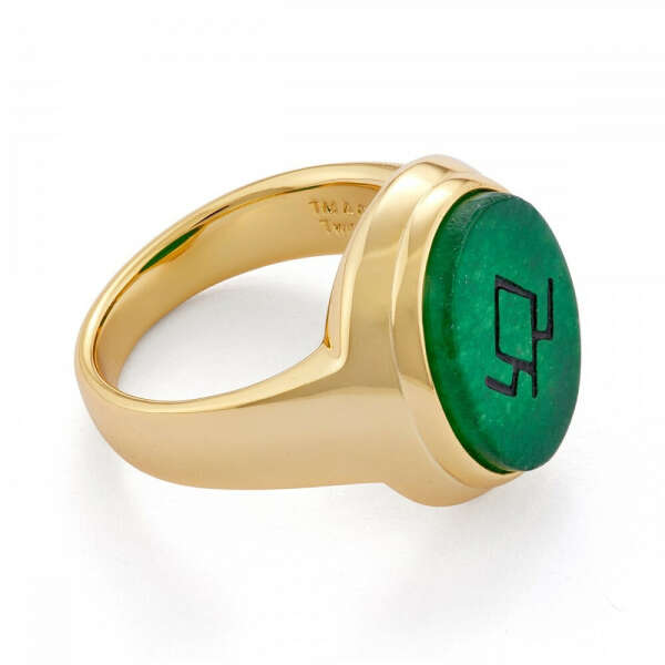 Twin Peaks Gold Plated Sterling Signet Ring