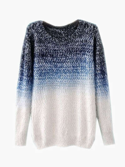 Tie-Dyeing Vintage Sweater In Blue - Choies.com