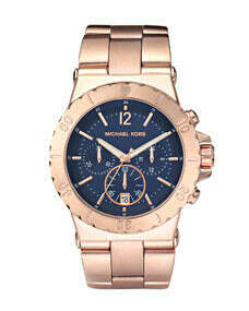 Michael Kors Chronograph Watch, Rose Gold/Navy