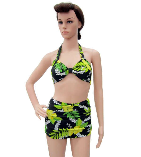 Hawaiian Flowers Halter Bikini