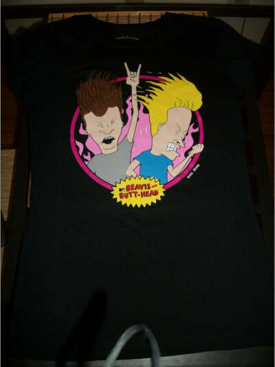 NWT Black Beavis and Butthead T Shirt Size Large