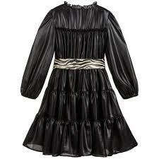 Monnalisa Black Dress with Belt