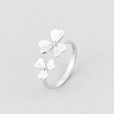 Каблучка Квітка Щастя | Minimal Silver