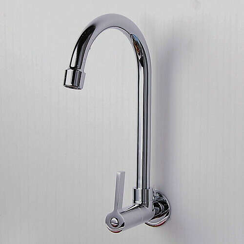 Contemporary Single Handle One Hole Electroplated Wall Mount Kitchen Faucet– FaucetSuperDeal.com