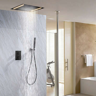 Contemporary LED Thermostatic Painting Shower System Rain Shower Faucet– FaucetSuperDeal.com