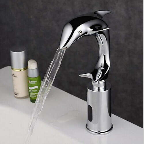 Dolphin Sensor Electroplated Other Hands free One Hole Bathroom Sink Faucet– FaucetSuperDeal.com