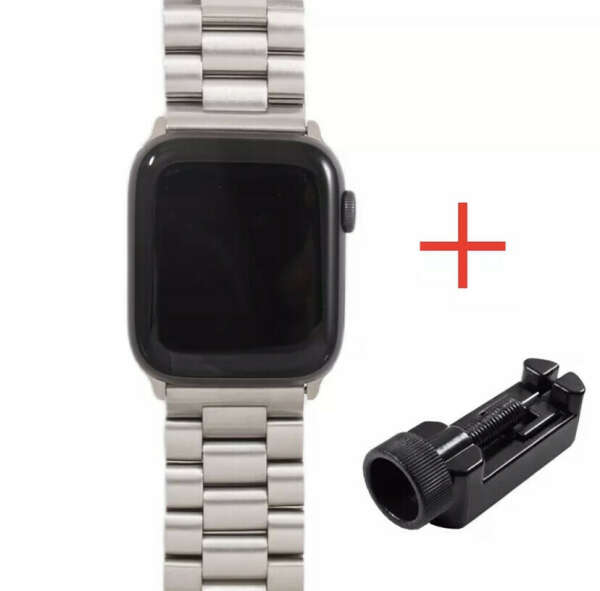 Ремешок на Apple Watch 3 (ширина 38-40 мм) из нержавеющей стали (серый цвет)