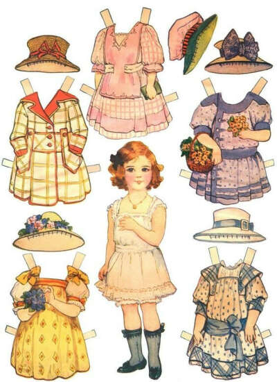 vintage style paper dolls