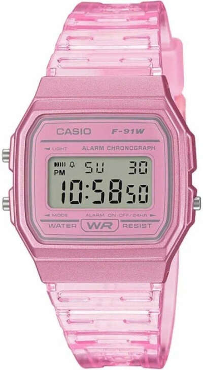 Наручные часы CASIO Collection F-91WS-4, розовый, черный