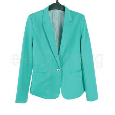 Women Casual Candy Coloured One Button Blazer Suit Jacket 6 Color XS,M,L,XL Q058