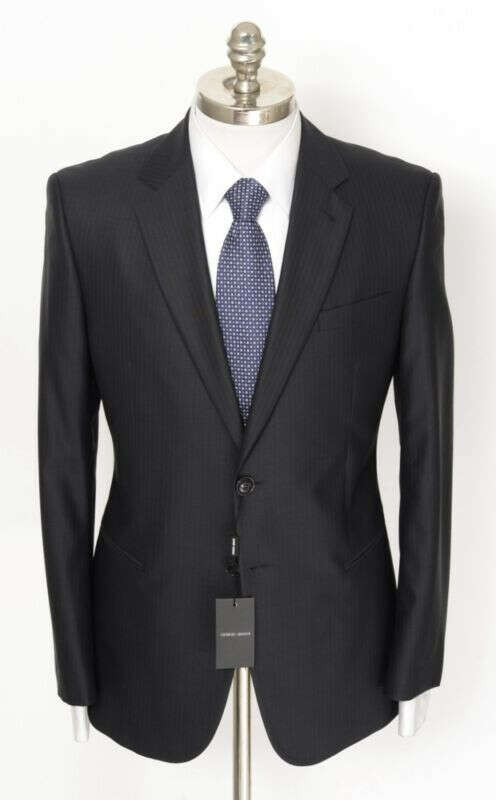 Мужской костюм New GIORGIO ARMANI Taylor Black Label Stripe Wool 2Btn Suit 50 40 40R NWT $2595