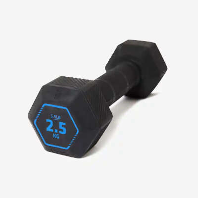 Universālo un svara treniņu hantele “hex”, 2,5 kg, melna