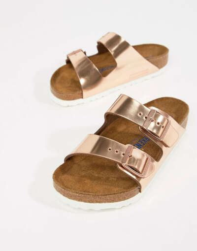 Золотисто-розовые сандалии Birkenstock Arizona