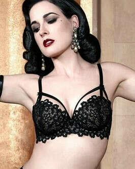 Бюстгальтер Dita Von Teese Dahlia Balconett Bra(Black/nude) - специально для женщин с шикарным бюстом