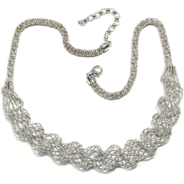 Unique Silver Mesh Necklace