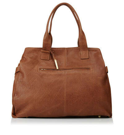 Sac shopping XL en cuir Lafayette Collection Camel - Galerieslafayette.com