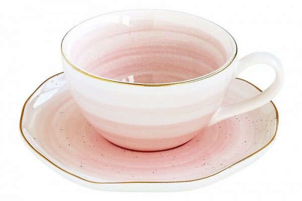 Чайная пара Artesanal 250 мл, фарфор, цвет розовый, Easy Life, EL-1589_ARTP