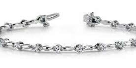 Teardrop Link Diamond 18K White Gold Bracelet