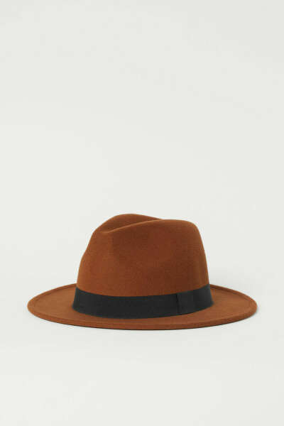 Фетровая шляпа коричневая