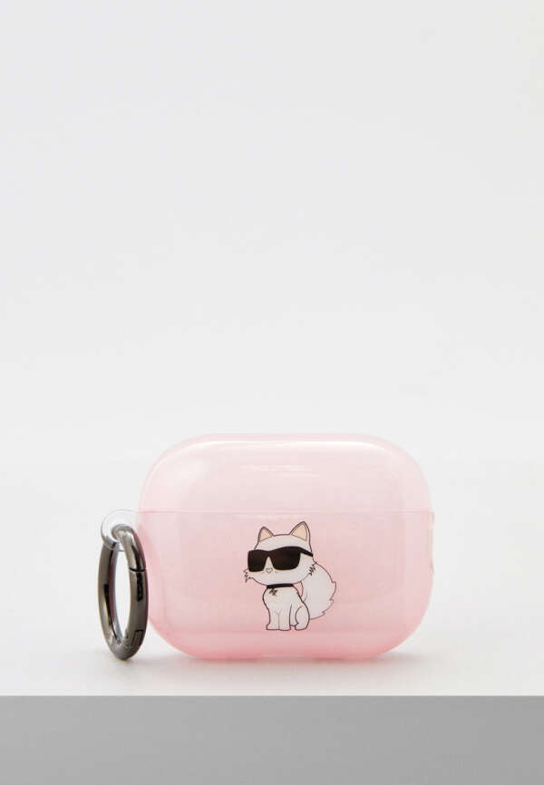 Чехол для наушников Karl Lagerfeld Airpods Pro 2, силиконовый TPU, цвет: розовый