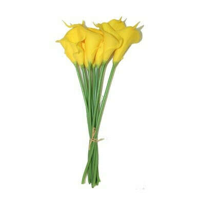 14" Bunch Mini Cala 10 Stems. Yellow