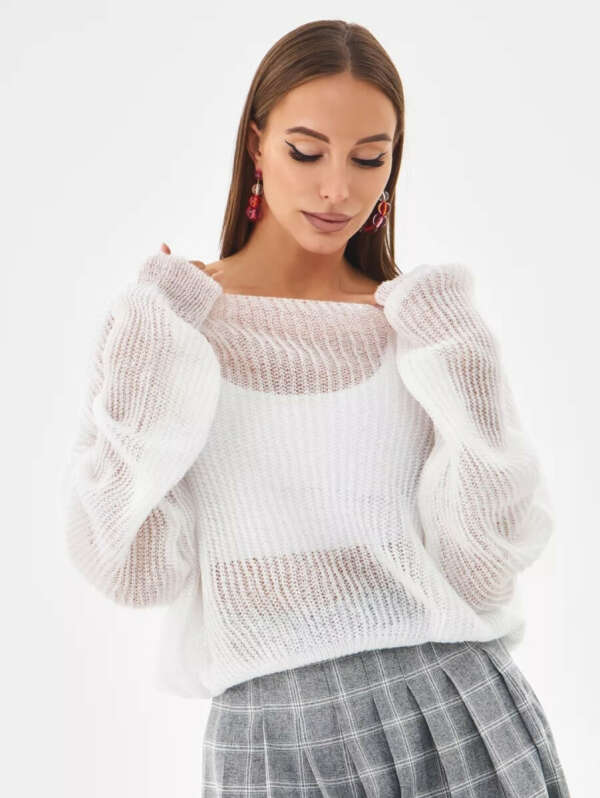 Вязаный свитер оверсайз паутинка Fede Fashion Group