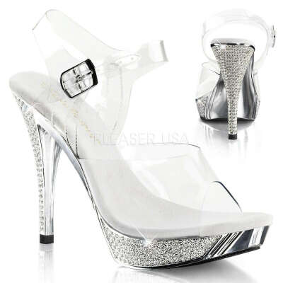 ELEGANT-408 Fabulicious Sexy Shoes 4 1/2 Inch Heel, 1 Inch Platforms Ankle Strap Posing Sandals