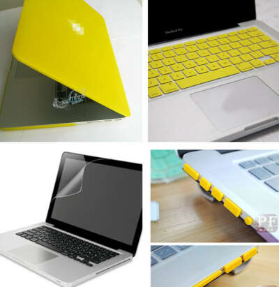 4in1 Yellow Matte Rubberized Hard Case Cover(11 colors) +Keyboard Cover+Film+Plug For Apple Macbook Pro 15&#039;&#039; A1286 Free Shipping-in Laptop Bags & Cases from Computer & Office on Aliexpress.com | Alibaba Group