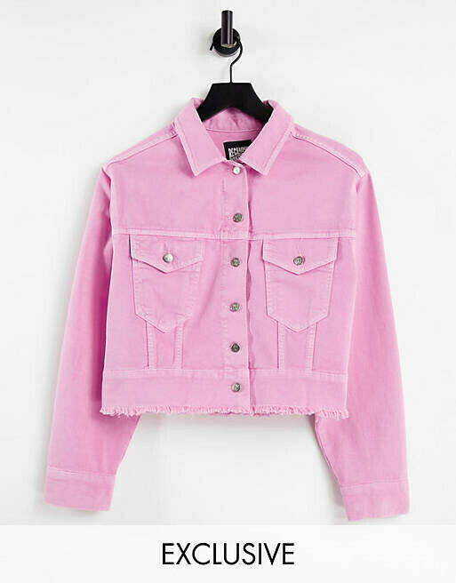 Розовая укороченная джинсовая куртка Reclaimed Vintage
