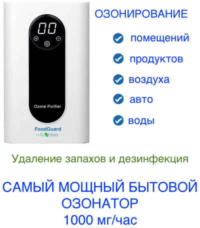 Озонатор Food Guard 1000 мг/час - воды, воздуха, продуктов. Дезинфекция, удаление запахов. Самый мощный бытовой генератор озона на рынке