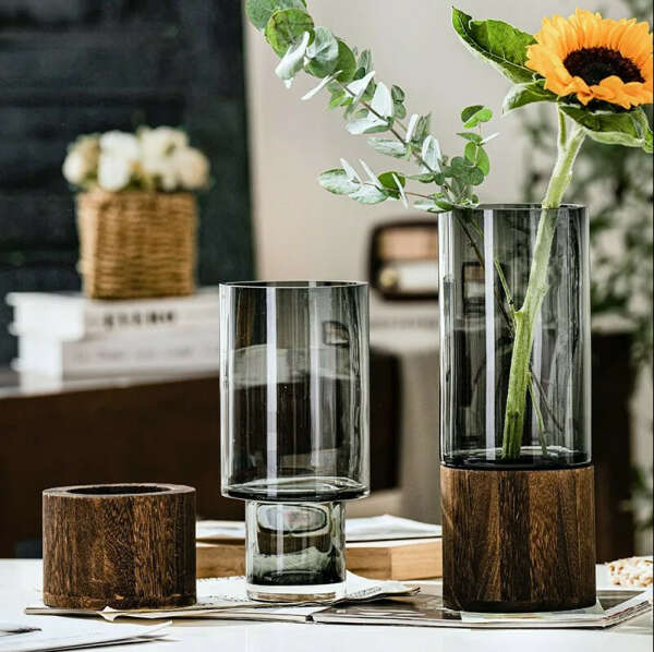 ваза (стекло с деревом)