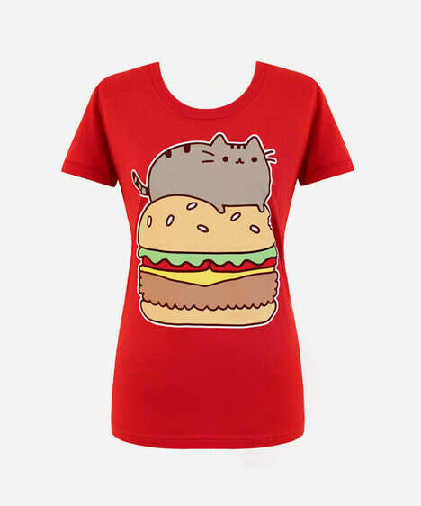 Pusheen Cheeseburger T-shirt (womens)